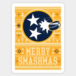 Nashville Predators Merry Smashmas Ugly Christmas Design Sticker